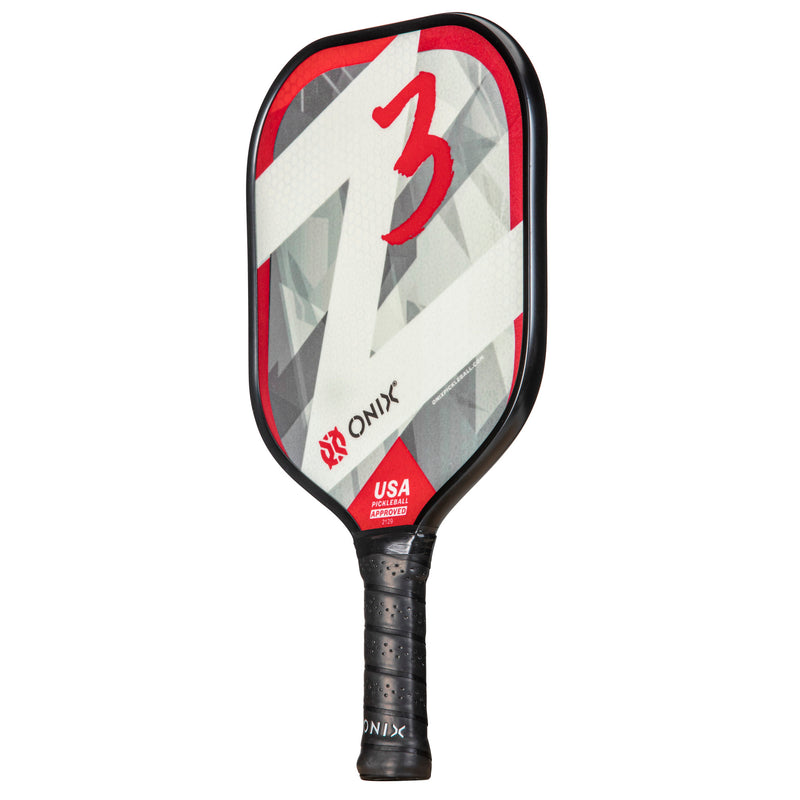ONIX Z3 Pickleball Paddle Angled Front View - Red - USA Pickleball Approved