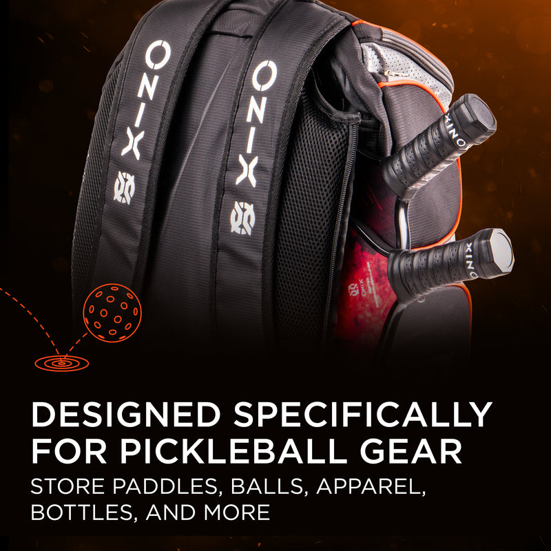 ONIX Backpack - Designed specifically for pickleball gear store paddles, balls, apparel, bottles, and more