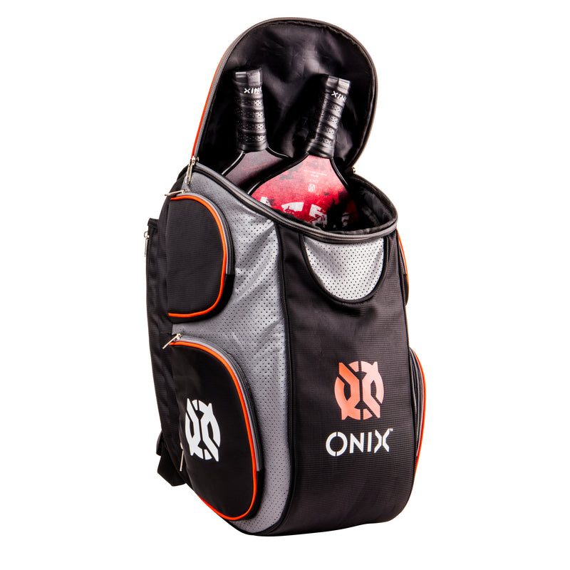 ONIX Backpack with zipper open - best pickleball backpack