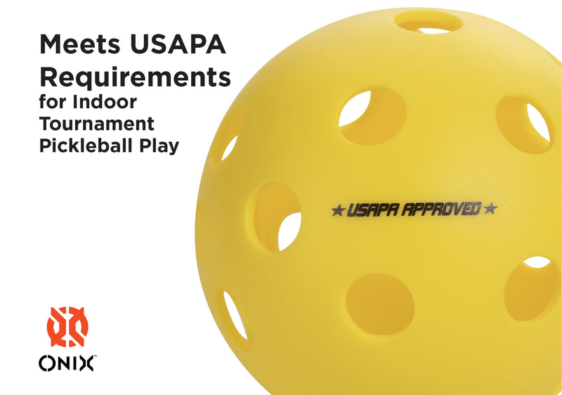 ONIX Fuse Indoor Pickleball Balls  - Meets USAPA Requirements for Indoor Tournament Pickleball PLay