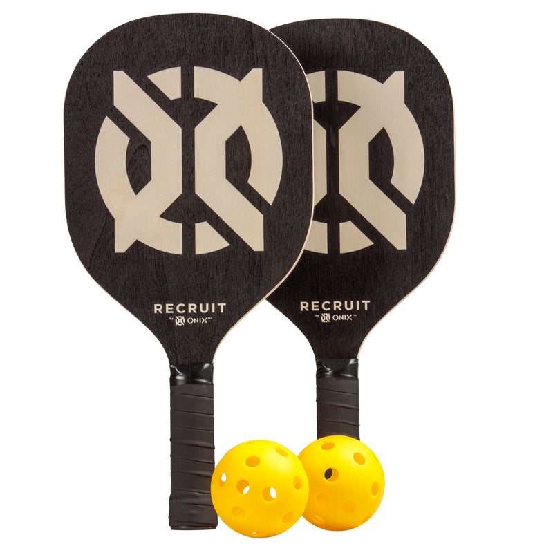 ONIX Recruit Beginner Pickleball Set with two paddles and two balls_1
