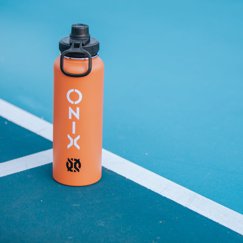 ONIX Stainless Double Wall Water Bottle Front View - Pickleball Court